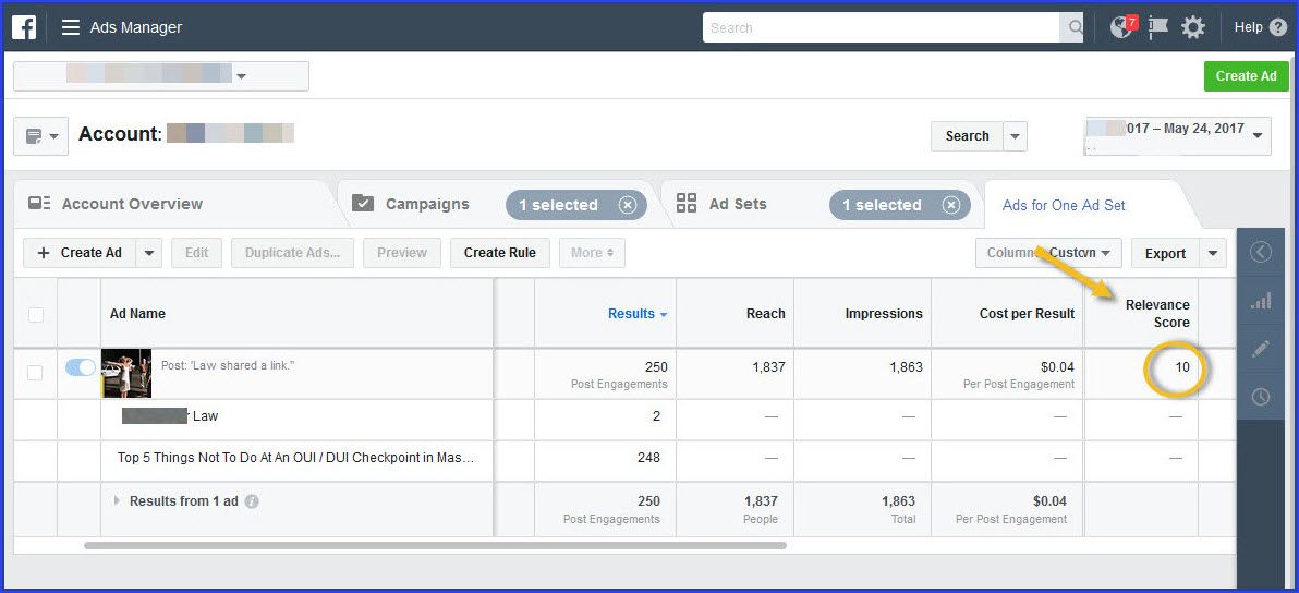 facebook ads manager console